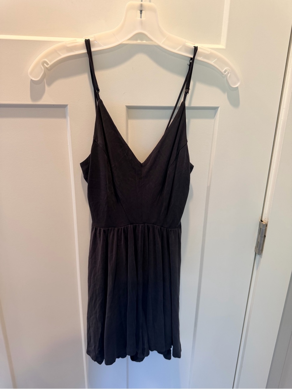 Silence + Noise Urban Outfitters S Black V Neck Strappy Romper Y2K